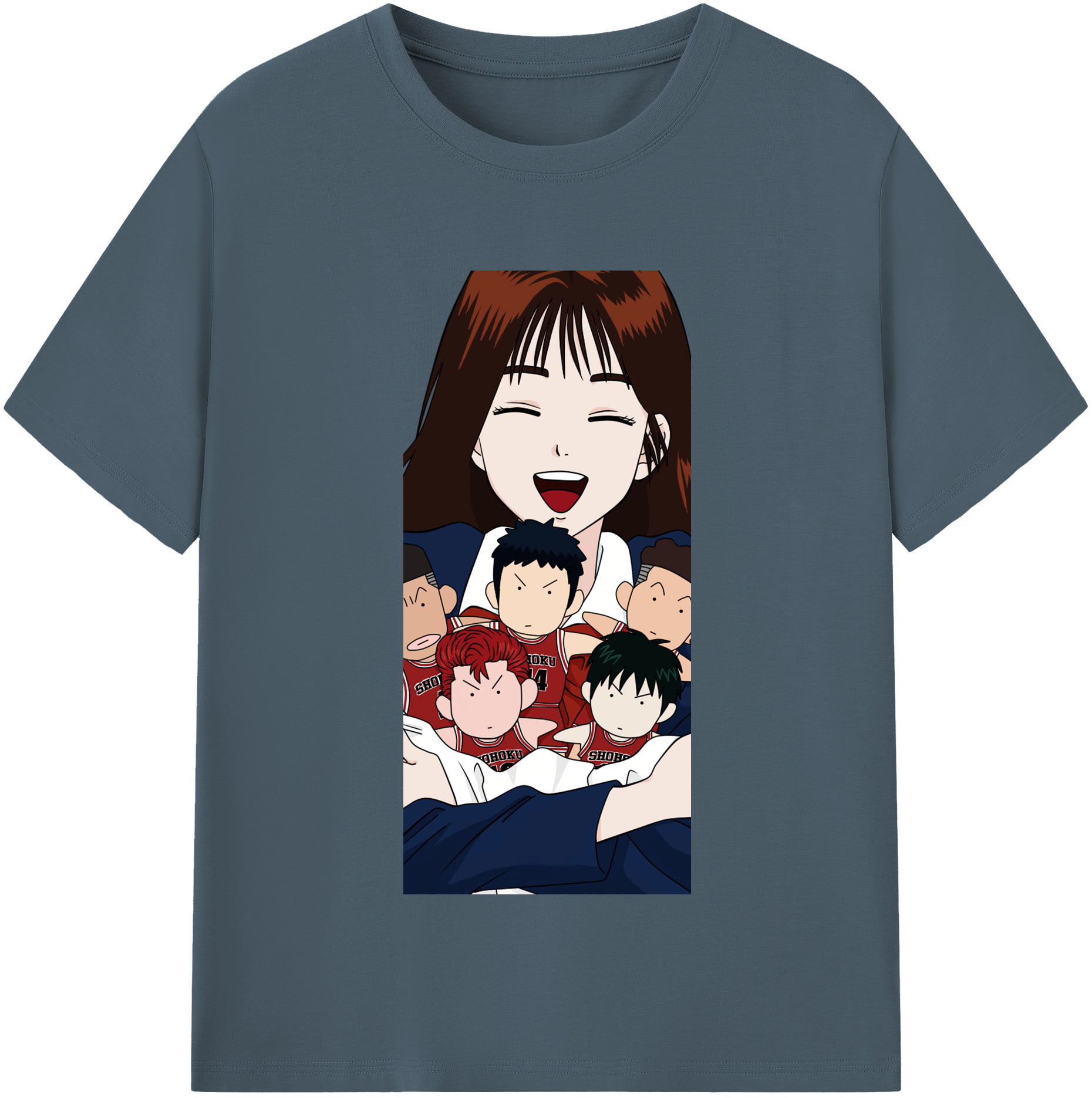 SLAM DUNK／スラムダンク 綿100％半袖Tシャツ（フロントプリント）